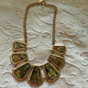 Gold necklace with multi hue accents